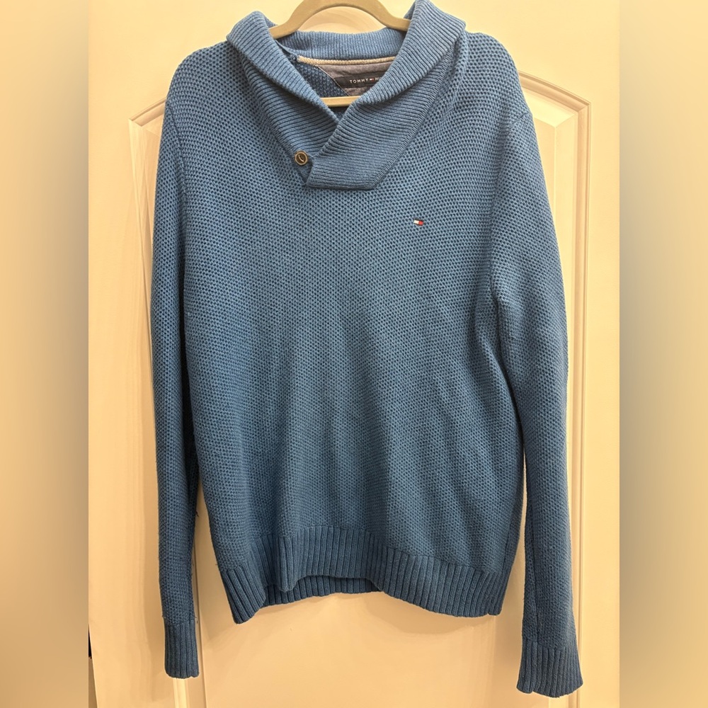 Tommy Hilfiger Blue Turtleneck Sweater